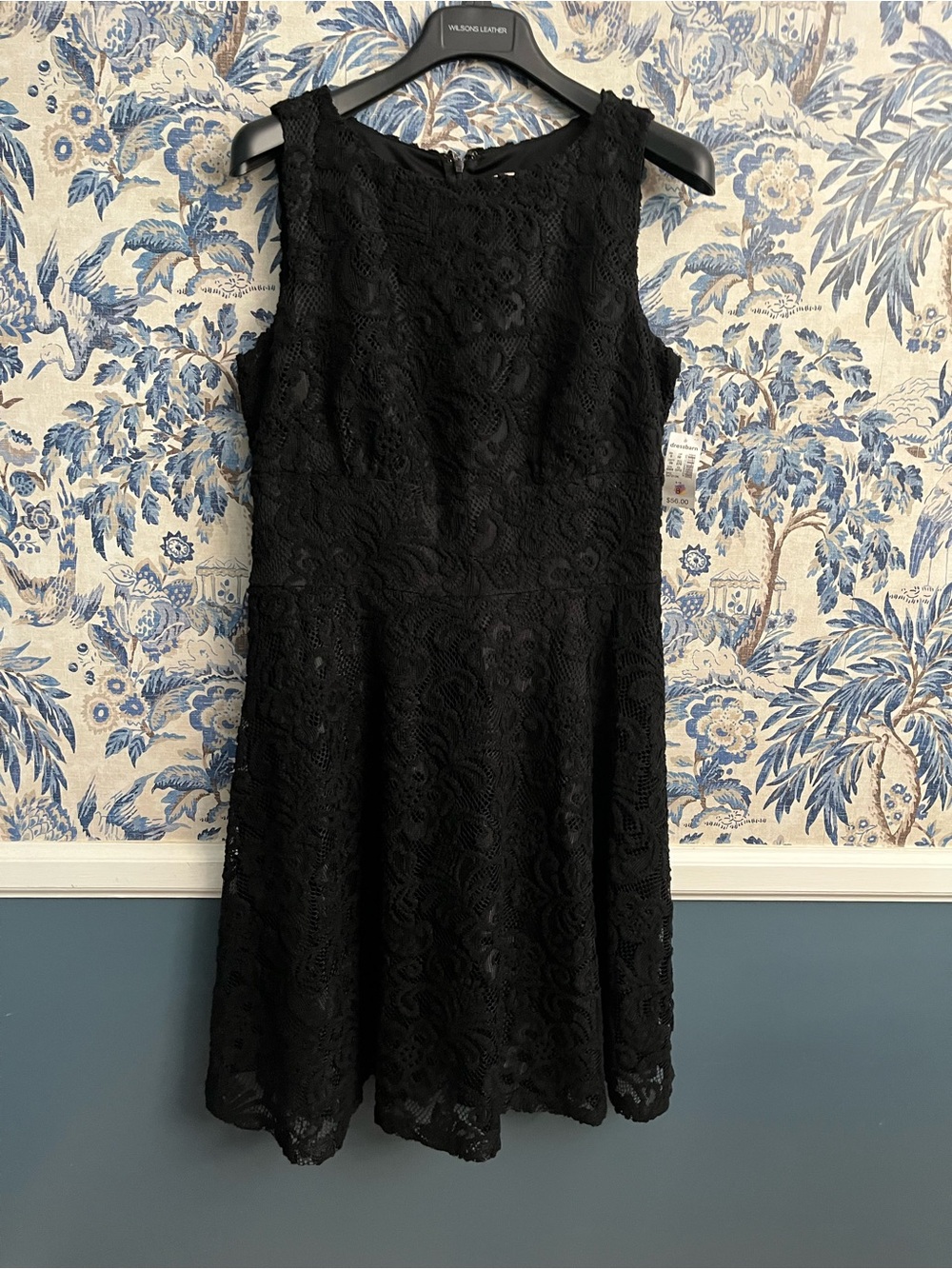 Dress Barn Black Sleeveless Lace Midi Dress